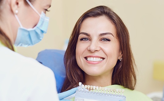 Smiling woman in dental chair