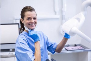 Woman at the dentist