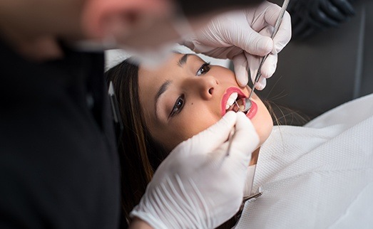 Patient receiving gum disease treatment