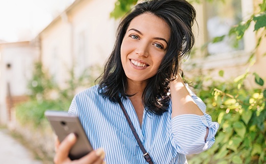 Smiling woman outdoors